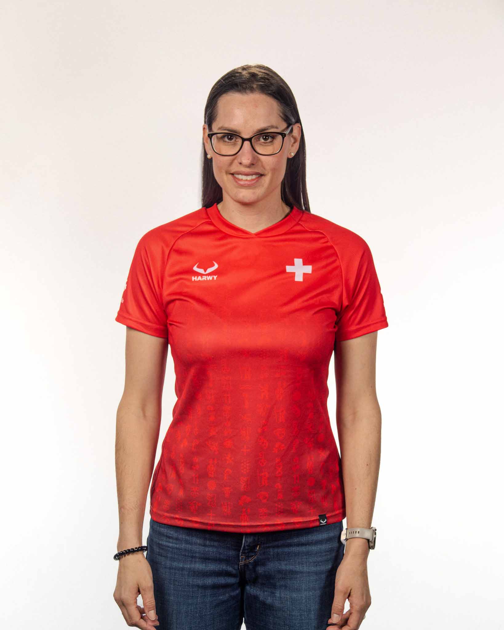 Frau im Hopp Schwiiz Trikot von HARWY